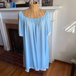 Vintage Lucie Ann sheer blue nylon nightgown medium